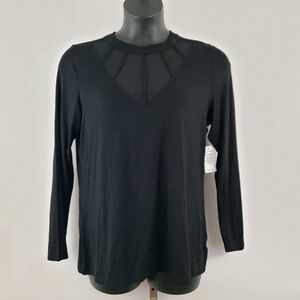 Torrid Size 1 Black Mesh Inset Mock NEW